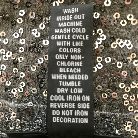 INC Size Med Gray Stretchy T-Shirt With Sequins - Picture 6 of 6